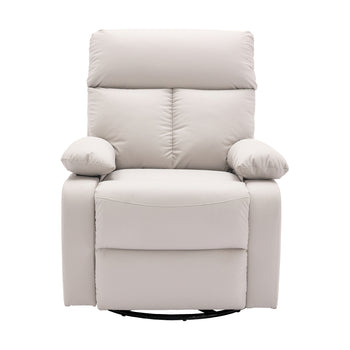 Yingj 30.2 in. W Faux Leather Upholstered Swivel and Rocking Manual Recliner